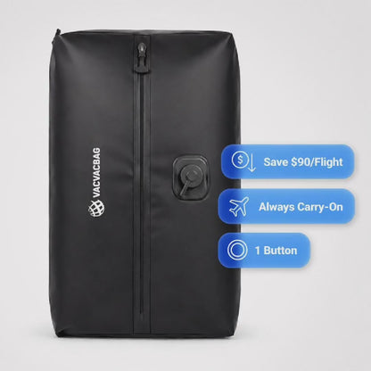 A demonstration of how to pack your clothes into the VacVacBag the number one built-in pump travel compression bag